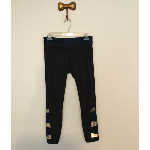 Lululemon Run Inspire Crop II Sashiko Black Fa14 Quilt 23 Leggings - Size 6 - Picture 2 of 11